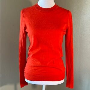 Vibrant orange Long Sleeve wool blend Sweater